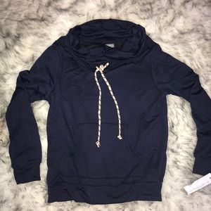 Cowl Neck Knit Sweatshirt